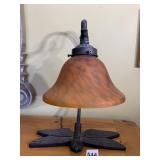 DRAGONFLY THEMED TABLE LAMP, CAST METAL BASE,