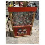 VTG WOODEN PUPPET THEATER W/ FLORAL FABRIC