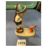 GOEBEL HUMMEL FIGURINE, HUNTER BOY W/ RABBIT, W.