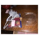 ACRYLIC COASTERS W/ MONOGRAM, BATIK FABRIC