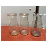 VTG GLASS MILK BOTTLES, INCLUDES SEALTEST AND
