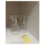 WATERFORD CRYSTAL STEMWARE, DIAMOND CUT PATTERN,