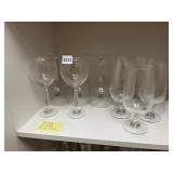 ETCHED CRYSTAL STEMWARE, FLORAL VINE PATTERN,