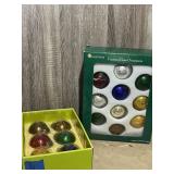 TRADITIONS CRACKLED GLASS ORNAMENTS, MULTICOLOR,