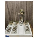 VTG STYLE LIGHTED GLASS BOTTLE DECOR W/ REINDEER
