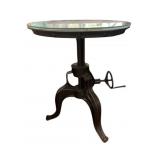 INDUSTRIAL STYLE SIDE TABLE, CRANK ADJUSTABLE