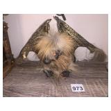 ARTICULATED DRAGON PUPPET, FAUX FUR, METALLIC