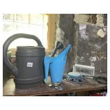 PLASTIC WATERING CANS (2), GILMOUR SPRINKLER,
