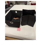COLLAPSIBLE FABRIC STORAGE BINS W/ METAL GROMMET