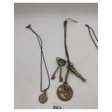 STEAMPUNK STYLE PENDANT NECKLACES (2) W/