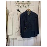JOSEPH ABBOUD NAVY WOOL BLAZER, AFTER SIX WHITE