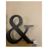 METAL AMPERSAND SYMBOL, MATTE BLACK FINISH,