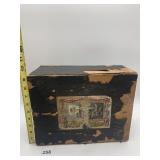 VINTAGE WOODEN STORAGE BOX, LATERNA MAGICA LABEL,
