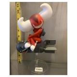 VTG ART FIGURE, RED DEVIL CHARACTER RIDING BOMB,