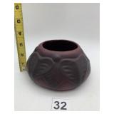 VAN BRIGGLE POTTERY BOWL, MATTE BURGUNDY GLAZE,