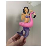 RESIN MERMAID AND MERMAN ORNAMENTS (3), GLITTER
