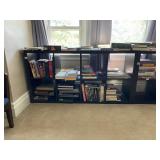 BLACK LAMINATE CUBBY BOOKSHELF, CONTENTS NOT
