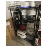 METAL WIRE STORAGE SHELF UNIT, NO CONTENTS.
