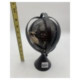 TABLETOP GLOBE, BLACK OCEAN, METAL GIMBAL MOUNT,