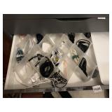 ASSORTED ELECTRONIC CABLES, CHARGING CORDS, AND