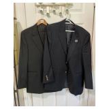 CHAPS 100% WOOL BLAZERS (2), SIZE 40R, NAVY BLUE,