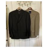 PRONTO UOMO BLACK WORSTED WOOL SUIT (42S/36W) AND