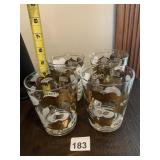 VINTAGE ANNIVERSARY MILESTONE DRINKING GLASSES,