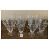 LIDO CRYSTAL ETCHED PALM TREE DESIGN, FOOTED