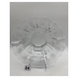 LIDO CRYSTAL SERVING PLATE W/ SCALLOPED EDGE.