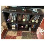 DARK WOOD LAMINATE CUBBY STORAGE UNIT, SIX