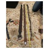 ASSORTED LEATHER BELTS, INCLUDES EMBOSSED CELTIC