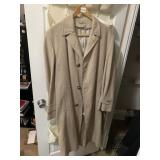 OVERCOAT, BEIGE, SPECKLED TEXTURE, BUTTON FRONT,
