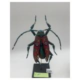 HAND-CRAFTED MIXED MEDIA BEETLE SCULPTURE,