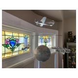 VINTAGE AIRPLANE MOBILE, INCLUDES GLOBE AND (3)