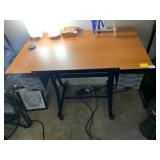 ADJUSTABLE DRAFTING TABLE W/ WOOD-GRAIN LAMINATE