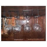 MIKASA WINE GLASSES, ETCHED GEOMETRIC AND SWIRL