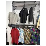 ASSORTED MENS SHIRTS AND SWEATER, INCL QUIKSILVER