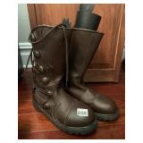 BROWN LEATHER LACE-UP BOOTS, STYLE 1611-BR, SIZE