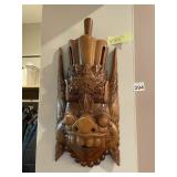 BALINESE BARONG WOOD MASK, HAND CARVED, WALL