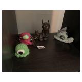 HANDMADE CROCHETED PLUSHIES, CLAY FIGURINES,
