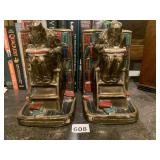 PR VINTAGE BRASS BOOKENDS, SCHOLAR READING ON