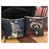 DECORATIVE THROW PILLOWS, ANTHROPOMORPHIC ZEBRA