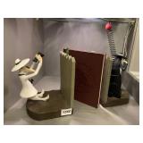 DC COMICS SPY VS. SPY BOOKENDS, VTG, RESIN