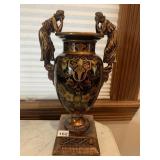 DECORATIVE URN VASE, FIGURAL HANDLES W/ FEMALE