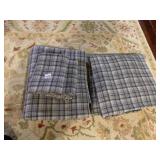 EDDIE BAUER HOME GRAY AND WHITE PLAID COTTON