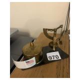 BRASS POSTAL SCALE, ROLL OF UNITED STATES FOREVER