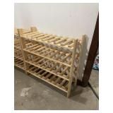 VTG PINE WINE RACK, FREESTANDING, 4-TIER, SLATTED