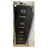 METAL FOUR-DRAWER VERTICAL FILING CABINET, BLACK