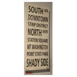 PITTSBURGH NEIGHBORHOODS WOODEN WALL SIGN,