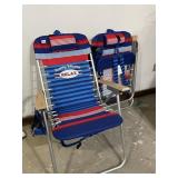 TOMMY BAHAMA BACKPACK BEACH CHAIRS (2), STRIPED